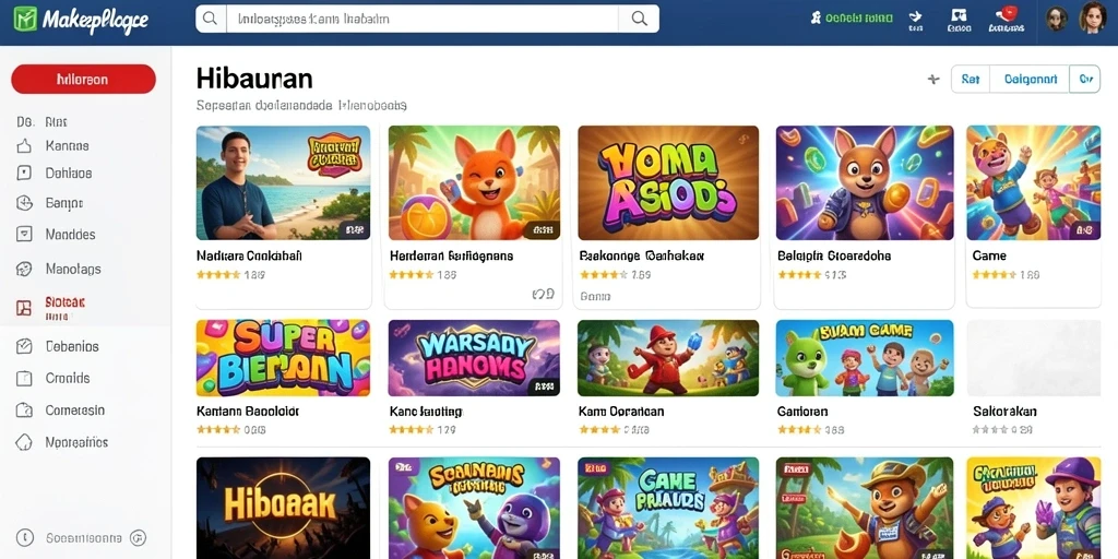 Petualangan karakter utama dalam lingkungan yang berwarna.