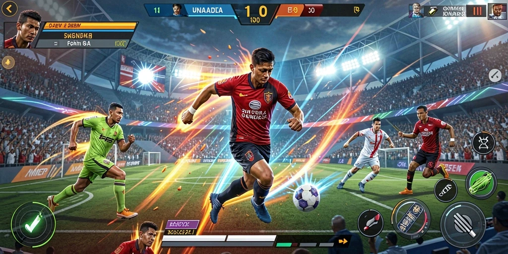 Visual grafis yang menarik dan penuh warna.